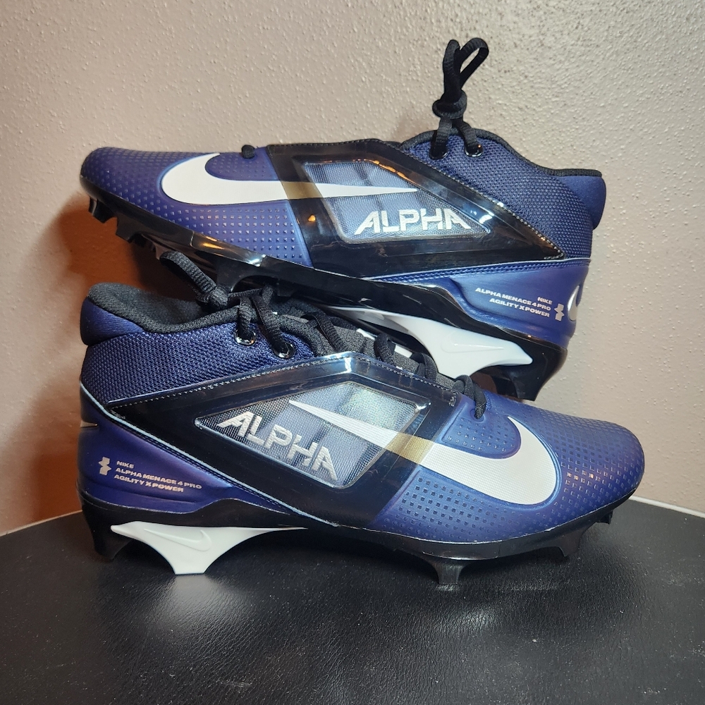 Nike Alpha Menace 4 Pro Mens Sz 11 New Football Cleats Navy